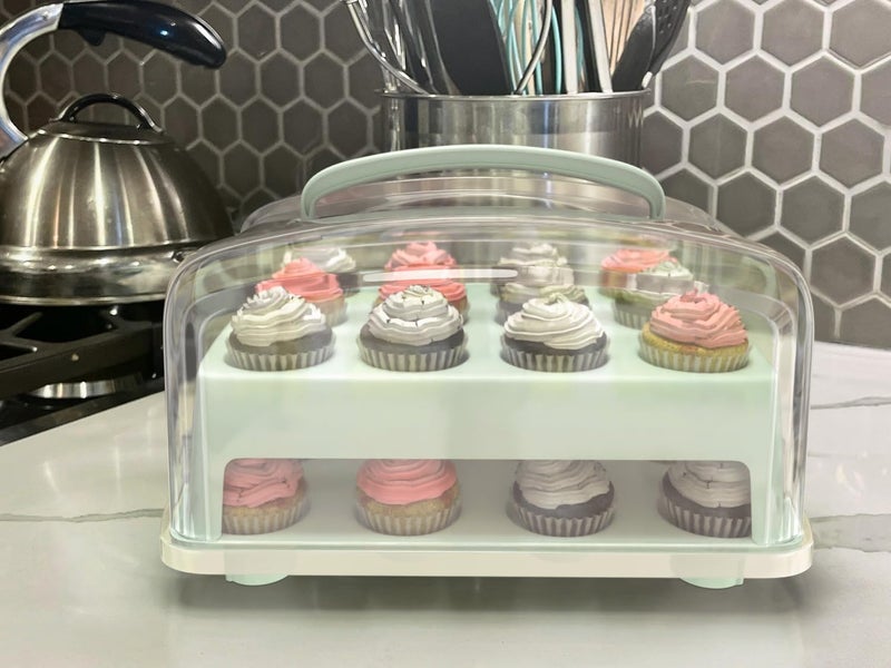 Top Shelf Elements MINI Cupcake Box. NOT For Standard Size Cupcakes. Fashionable Green Carrier Holds 24 MINI-Size Cupcakes, Cupcake Traveler, - Image 5